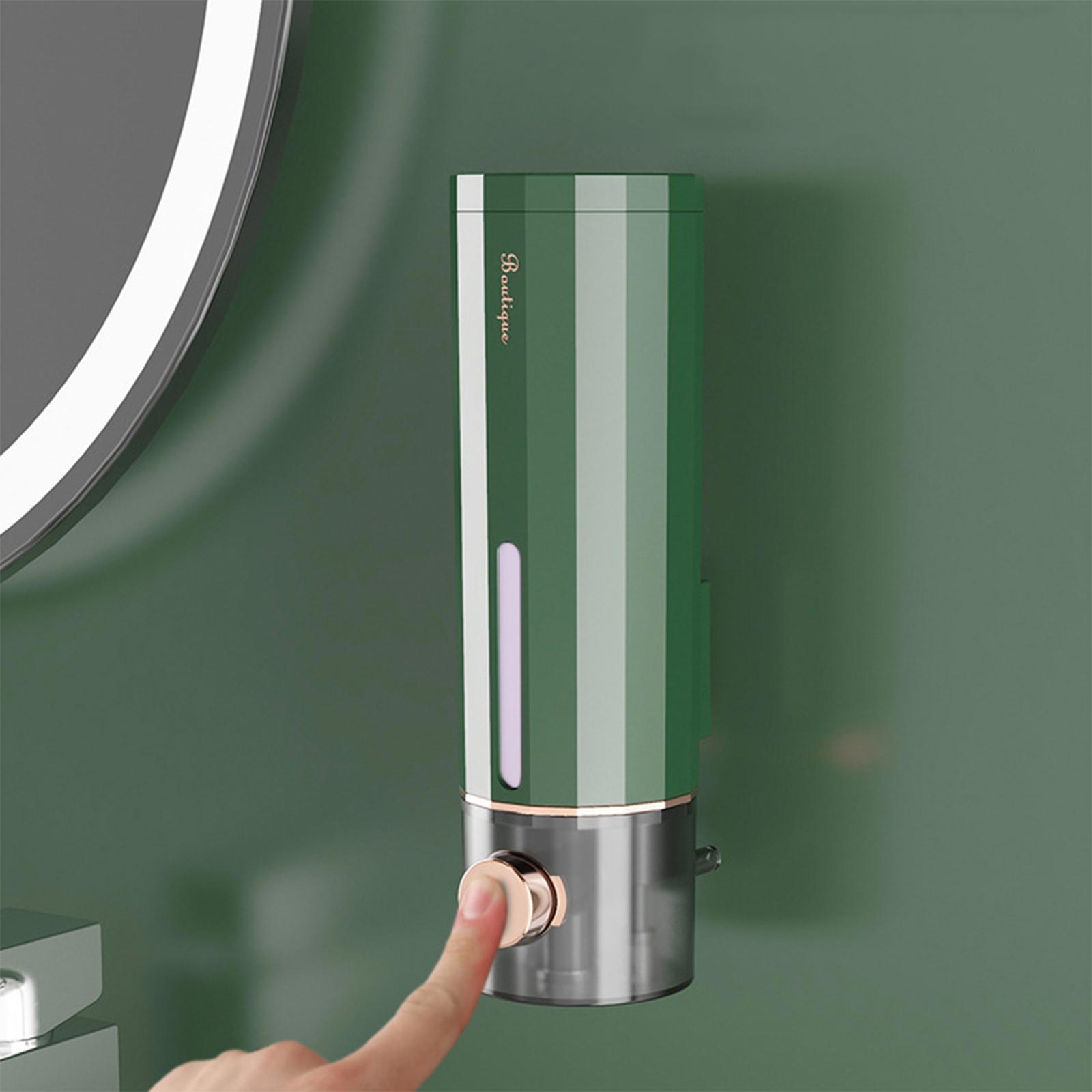 Wall Mounted Manual Soap Dispenser, No Drilling Shampoo Gel Soap Dispenser Liquid Containers for Home Office Kitchen
