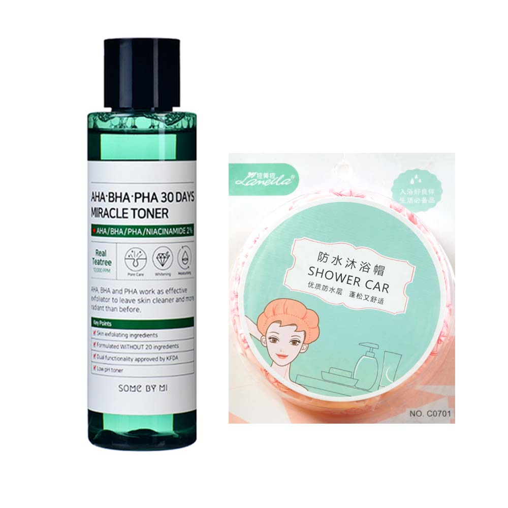 Nước hoa hồng dưỡng ẩm và giảm mụn Some By Mi AHA- BHA- PHA 30 Days Miracle Toner 150ml tặng kèm mũ trùm tóc siêu xinh