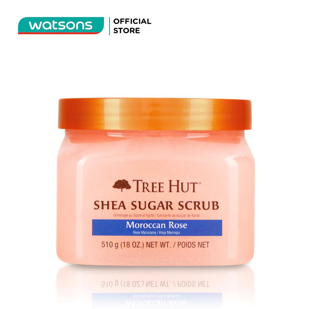 Tẩy Tế Bào Chết Cơ Thể Tree Hut Shea Sugar Scrub Moroccan Rose Tăng Đàn Hồi Và Giảm Kích Ứng Da 510g