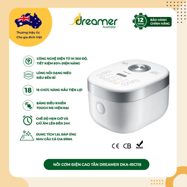 NỒI CƠM ĐIỆN CAO TẦN DREAMER DKA-IRC118-Hàng Chính Hãng