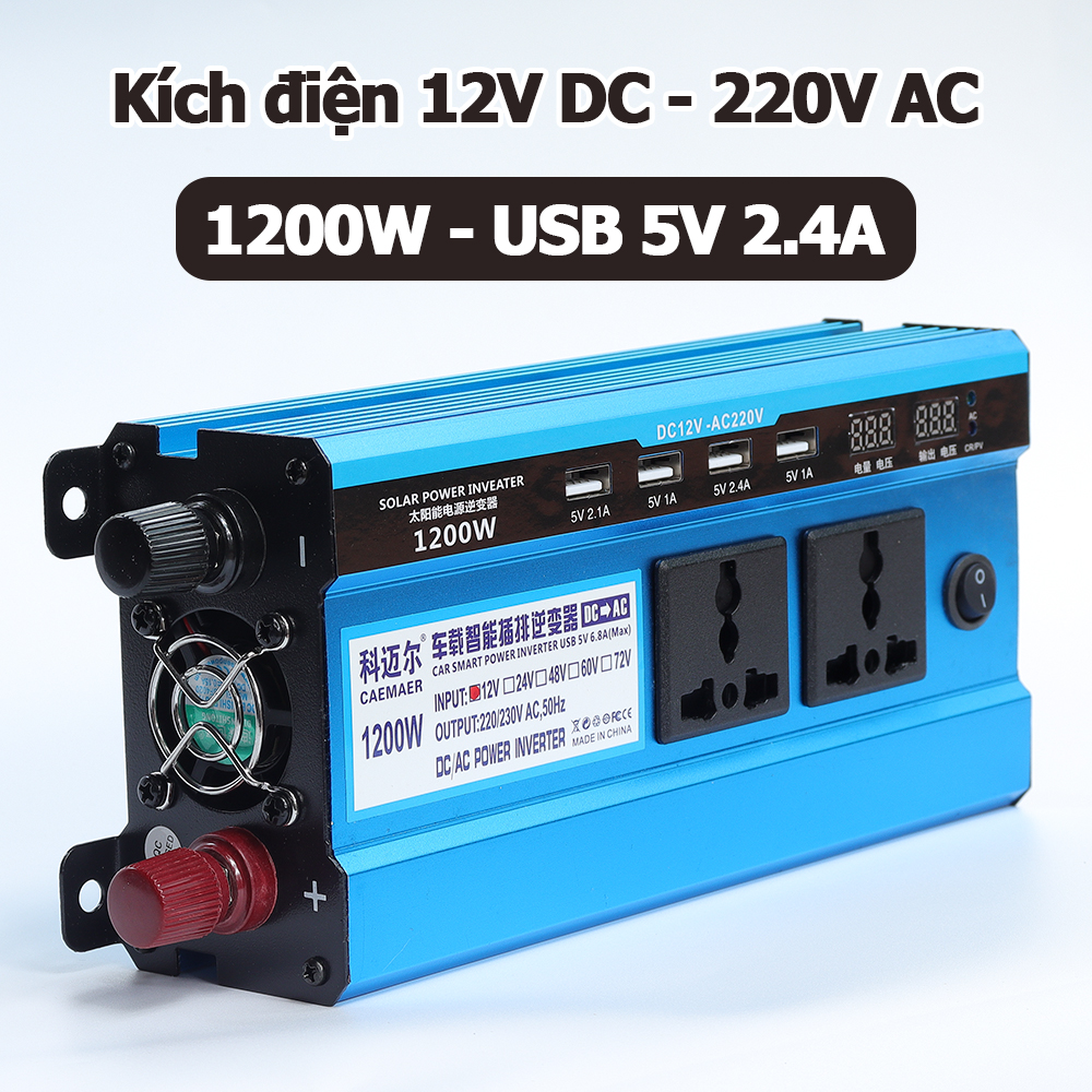 Bộ kích điện inverter Caemaer 12V 220V biến tần 1200W