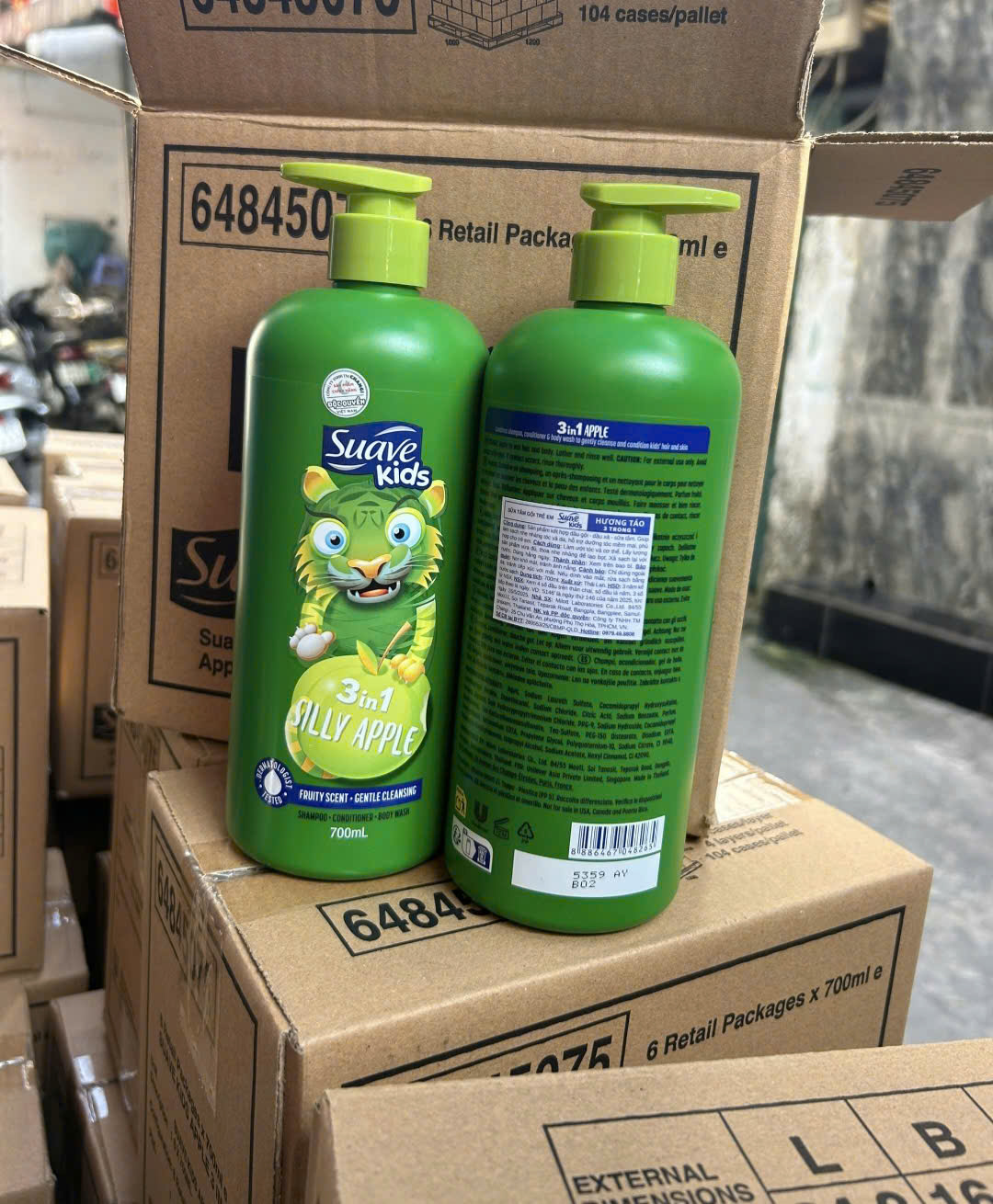 Sữa tắm gội xả 3in1 Suave Kids 700ml hương Táo dành cho em bé