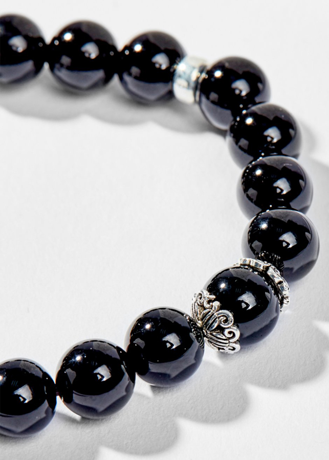 Vòng Tay Phong Thủy Đá Obsidian Phối Charm Cung Hoàng Đạo Song Tử Mệnh Thủy, Mộc Ngọc Quý Gemstones