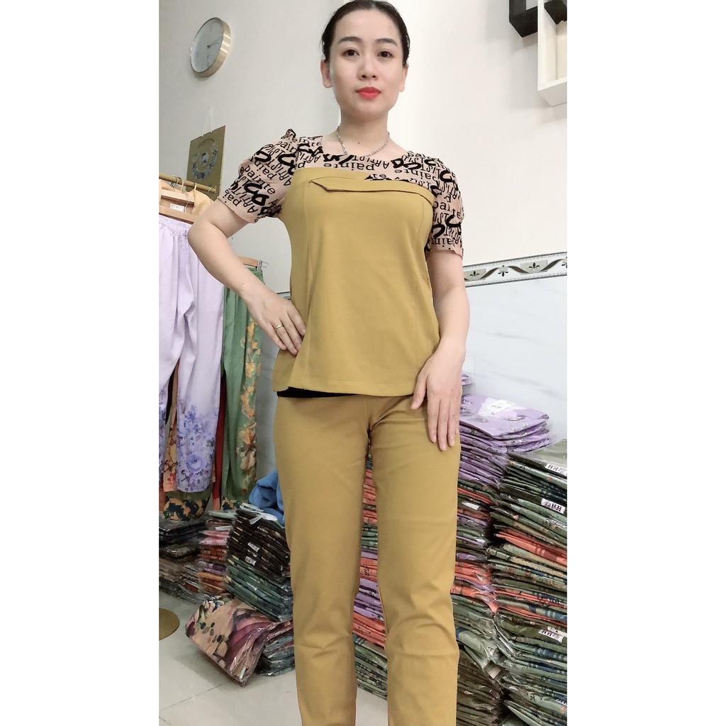 đồ bộ nữ trung niên cotton mịn 45kg đến 67kg