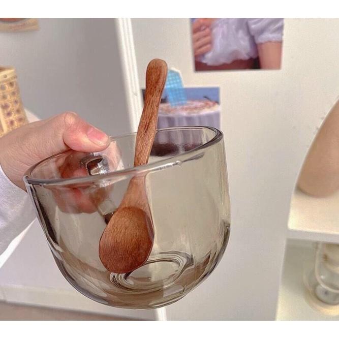 Set 2 Cốc Ly Thuỷ Tinh Hổ Phách Màu Nâu Vàng Chịu Nhiệt 480 Ml Dùng Để Ăn Sáng - Ngủ Cốc Tiện Lợi