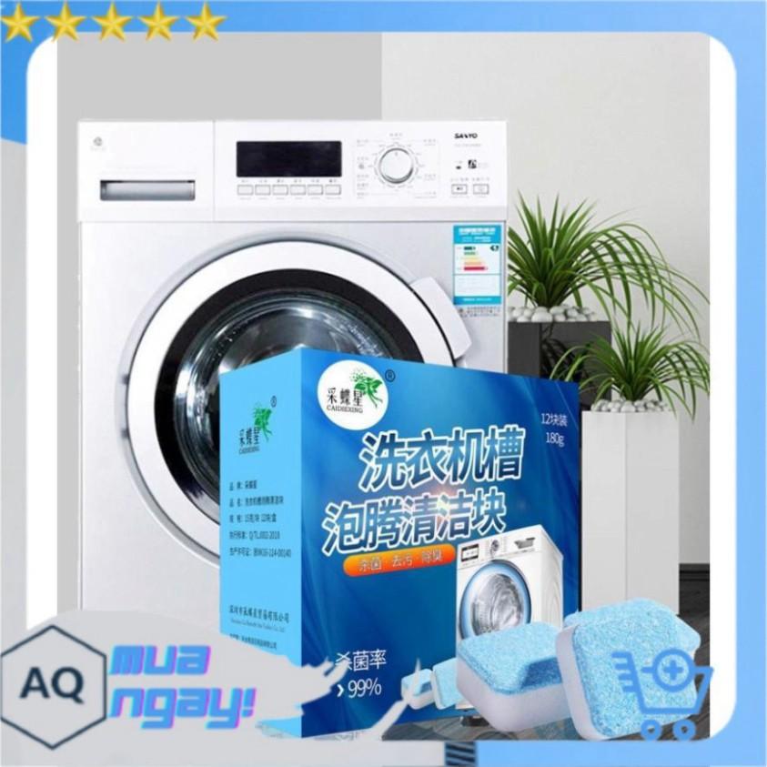 Tẩy Lồng Máy Giặt, Hộp 12 Viên Tẩy Lồng Máy Giặt Diệt Khuẩn, Loại Bỏ Chất Thải, Cặn Trong Lồng Máy Giặt Hiệu Quả