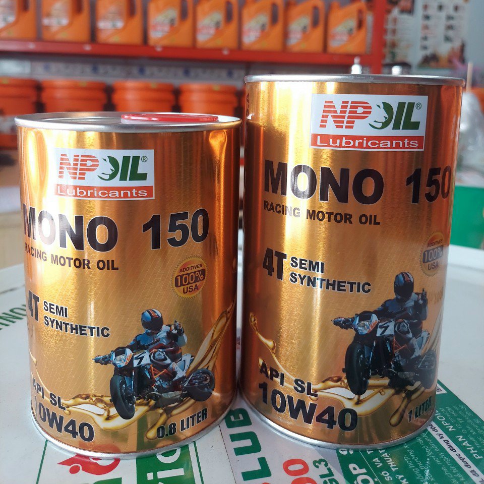 Dầu nhớt xe máy Mono 150 - API SM - JASO MA2/MB - 10W40 (Synthetic Oil) - 0.8L/1L - Hàng Chính Hãng - Dành cho Xe số và Xe tay ga