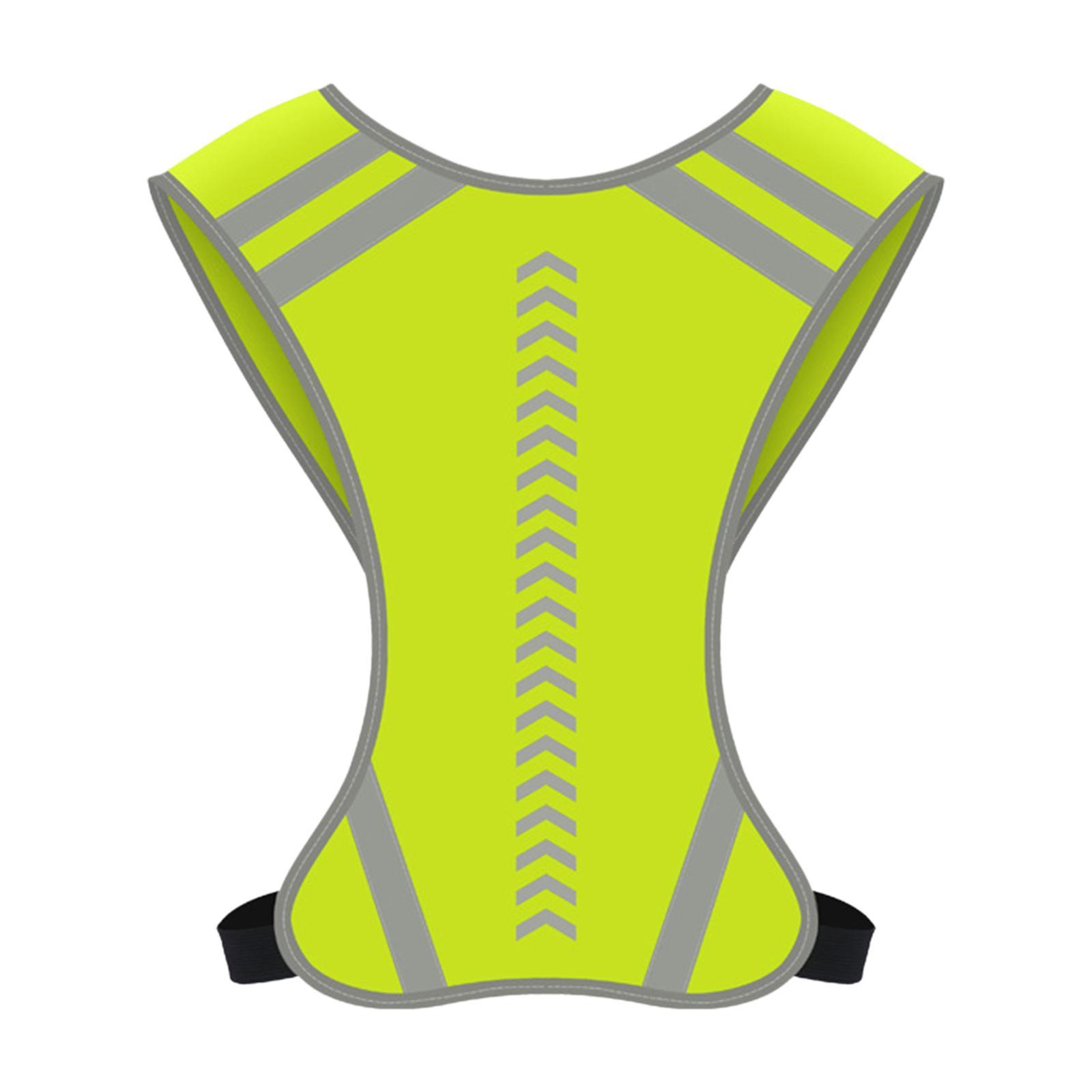 Reflective Night Running Vest, Lightweight Safety Vest with 360° High Visibility for Running, Jogging, Cycling, Hiking, Walking, Yellow