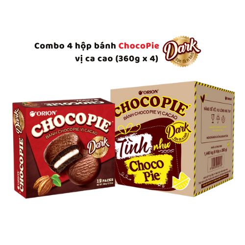 Combo 4 Hộp Bánh ChocoPie ĐẬM vị cacao Orion 360G