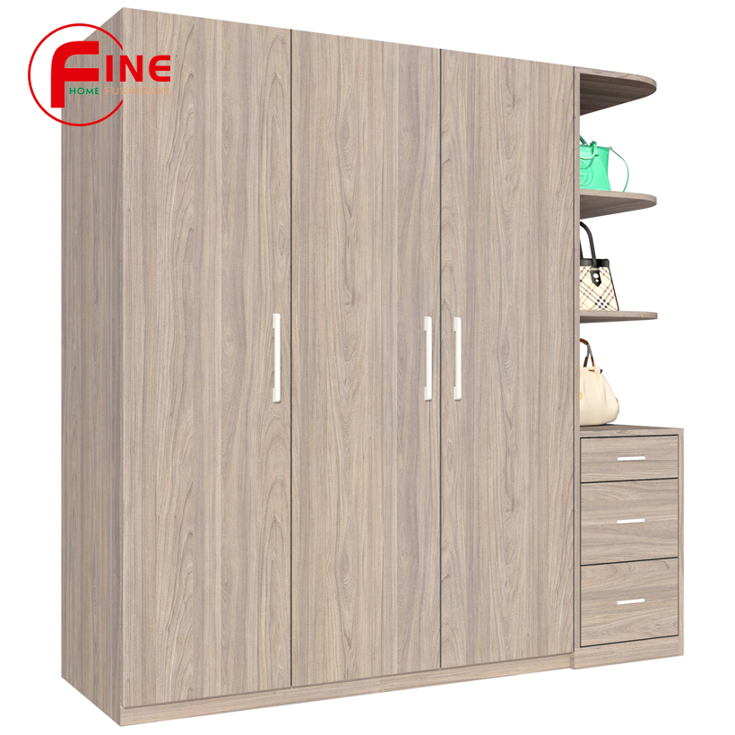 Tủ Áo FINE FT042F (180cm x 200cm) Thiết kế hiện đại, các ngăn tủ rất rộng để xếp gọn và treo quần áo thoải mái