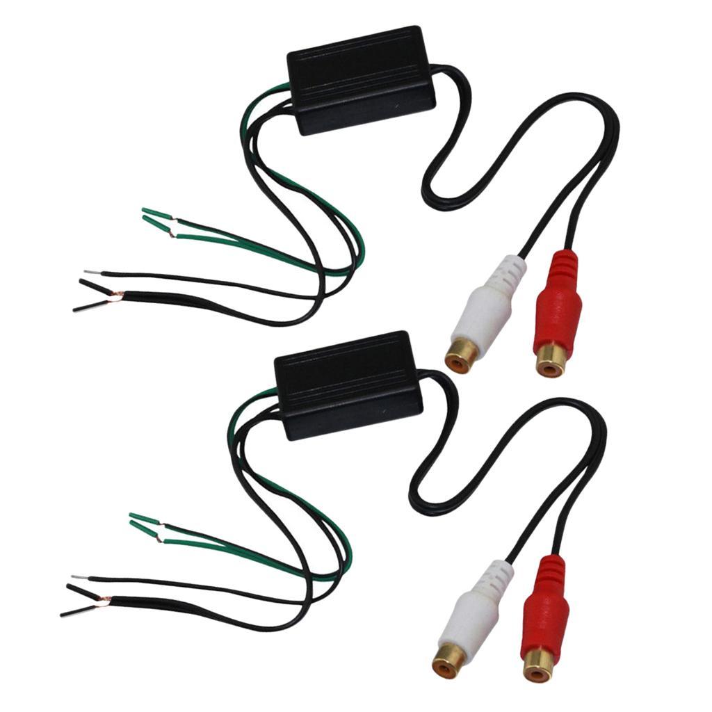2pcs Car Audio Stereo Speaker Wire To Rca Adapter Out High To Low Converter