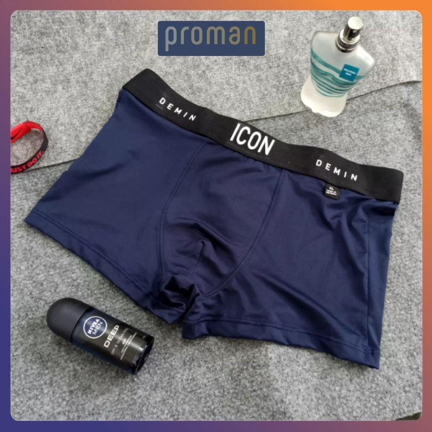 Quần Lót Nam Boxer Thun Lạnh ICON Co dãn 4 chiều, Quần sịp Nam Thun Lạnh Boxer ICON Denim Loại 1 SI01 - MS66