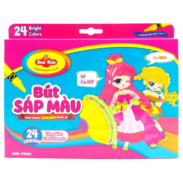 Hộp 24 Bút Sáp Màu - Star Kids K-CR24/1