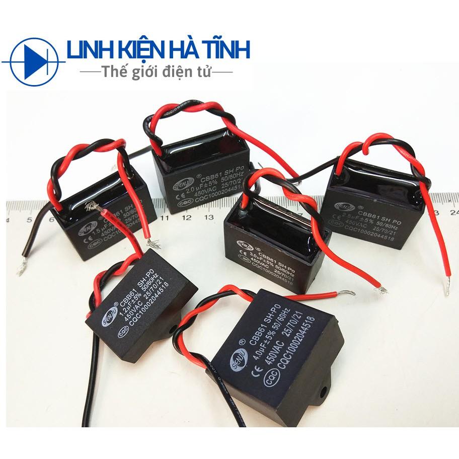 TỤ QUẠT 1.5UF 1.8UF 2UF 2.5UF 3UF 4UF 450V / 400V LOẠI TỐT