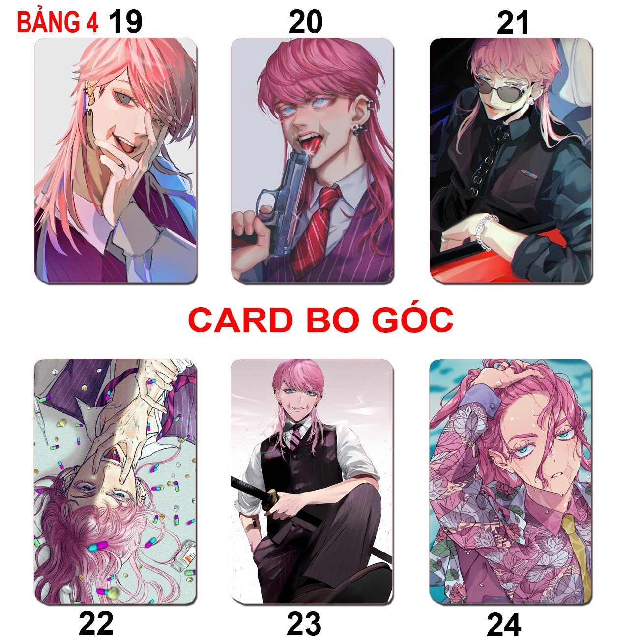 Card bo góc Sanzu Haruchiyo 6 ảnh khác nhau/Thẻ card Sanzu Haruchiyo Tokyo Revengers