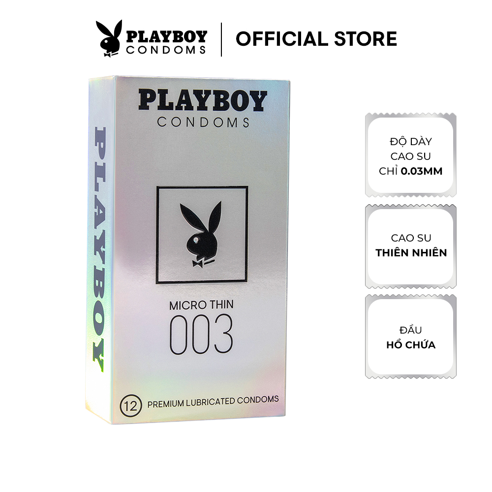 Bao Cao Su PLAYBOY 003 MICRO-THIN Hộp 12 Cái