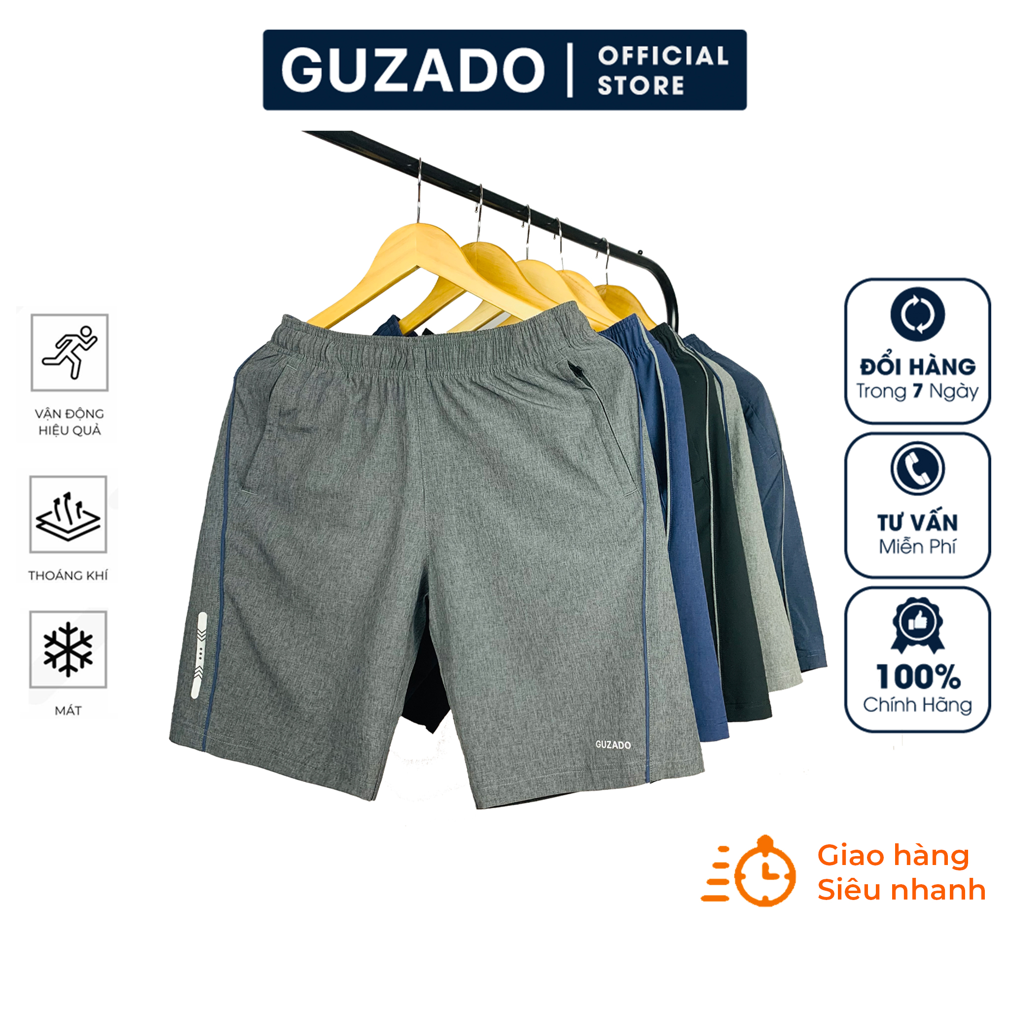FREE SHIP Quần đùi nam GUZADO (GSR06), Quần short nam mới Không Nhăn không Nhàu, Phong Cách năng động, Form Regular Fit, sản phẩm chất lượng cao