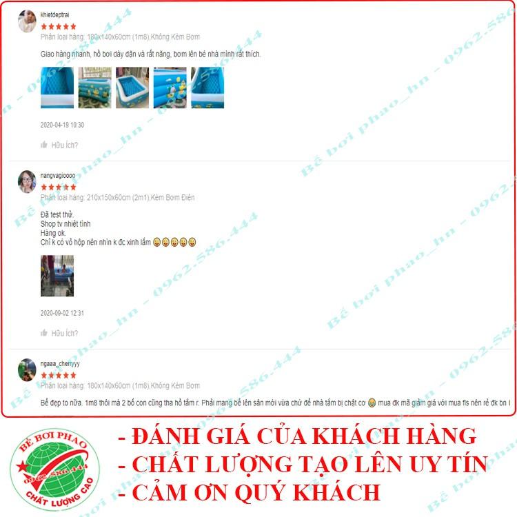 Bể bơi phao cho bé kích 1m8  và 2m1 - 3 Tầng, bể bơi bơm hơi có đáy chống trơn, tặng kèm bộ keo vá