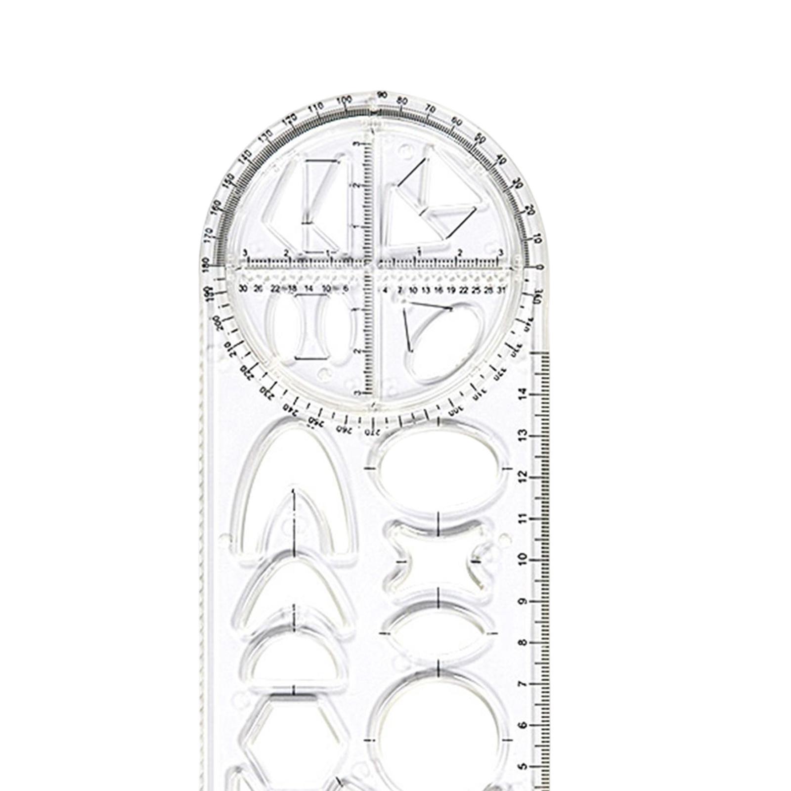 Multifunctional Geometric Ruler Drawing Template for Sewing Office Form Work