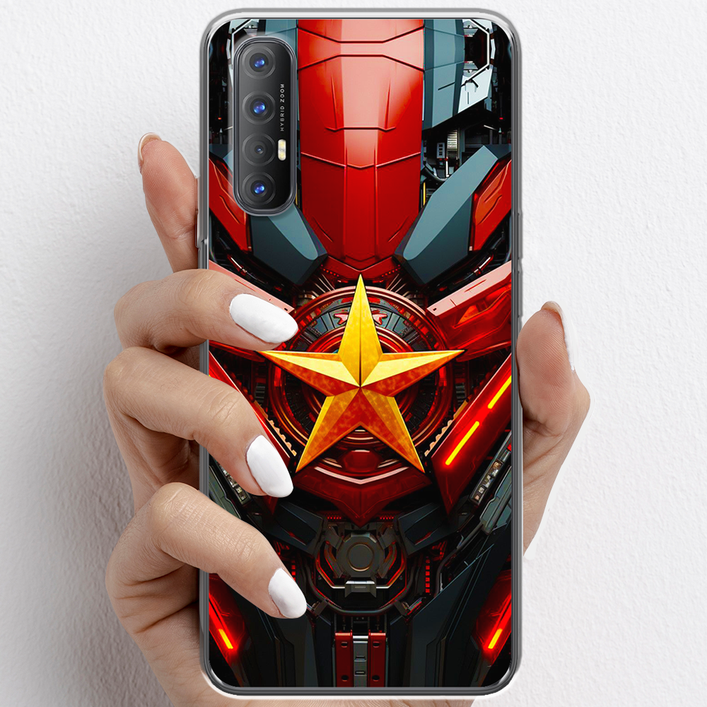 Ốp lưng cho Oppo Reno3, Reno3 Pro nhựa TPU mẫu Ngôi sao vàng