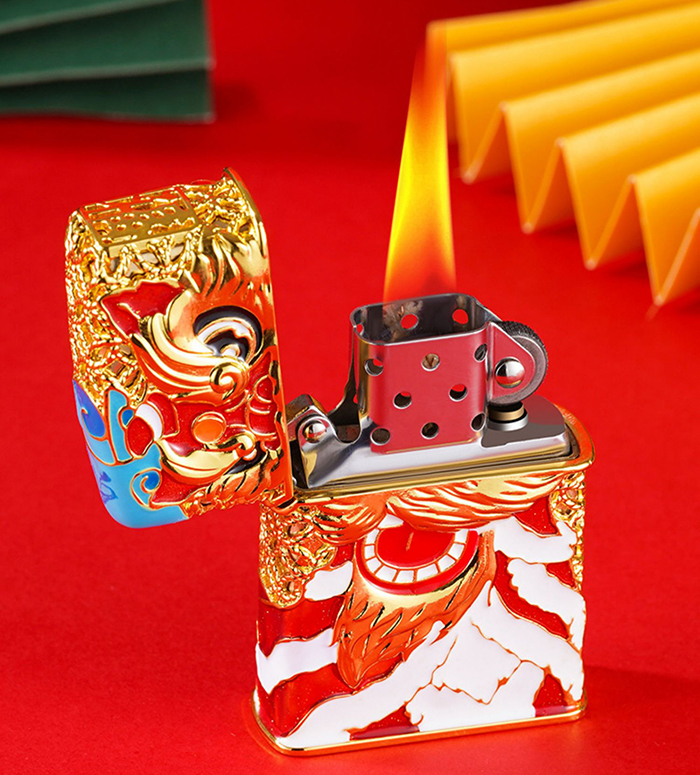 Vỏ Hột Quẹt Bật Lửa Xăng Đá Chief CF1294J Khắc HÌnh Kỳ Lân Cực Đẹp - Nhiều Màu