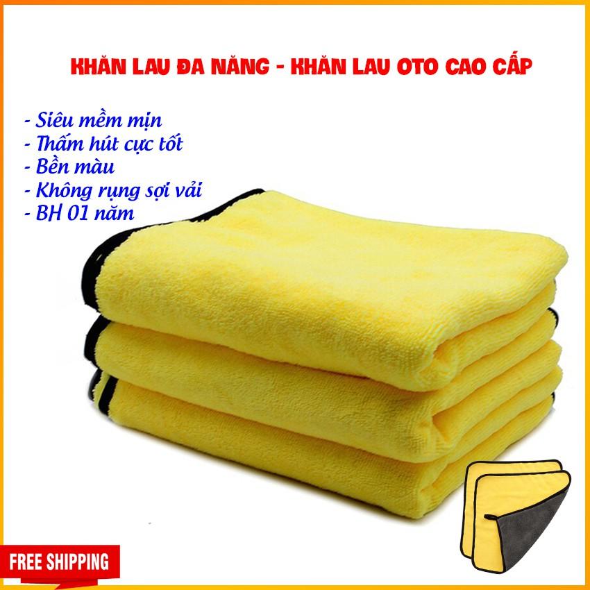 Khăn lau đa năng xe hơi, oto Microfiber cao cấp -Siêu mềm mịn, Siêu thấm hút, Không rụng lông