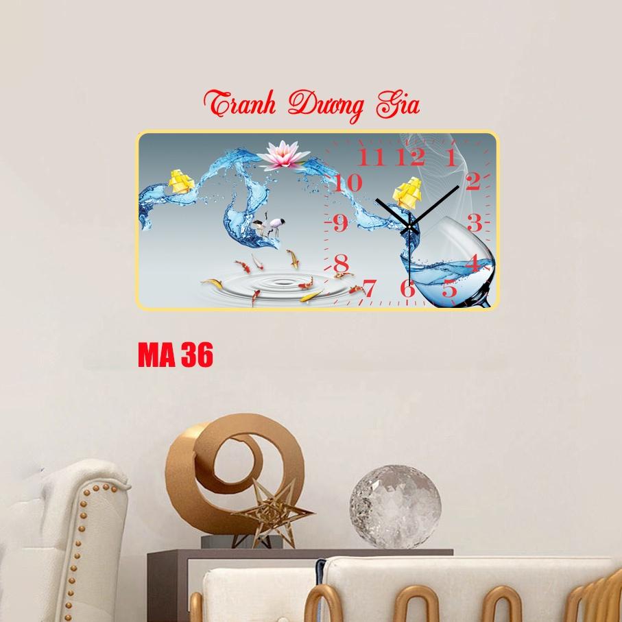 Tranh đồng hồ treo tường tráng gương 3d cao cấp Giá xưởng size 35x70