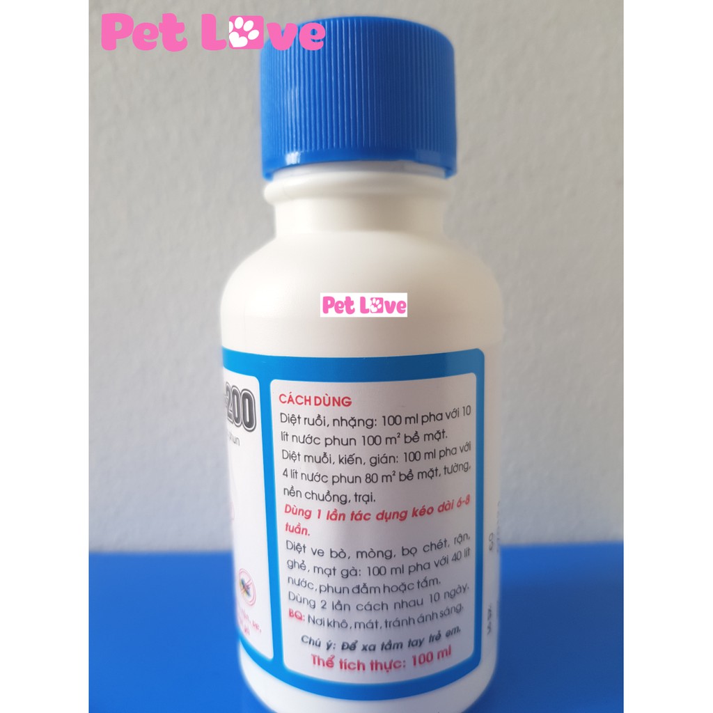 Hantox 200 diệt ruồi, muỗi, kiến, gián, ve rận, bọ chét