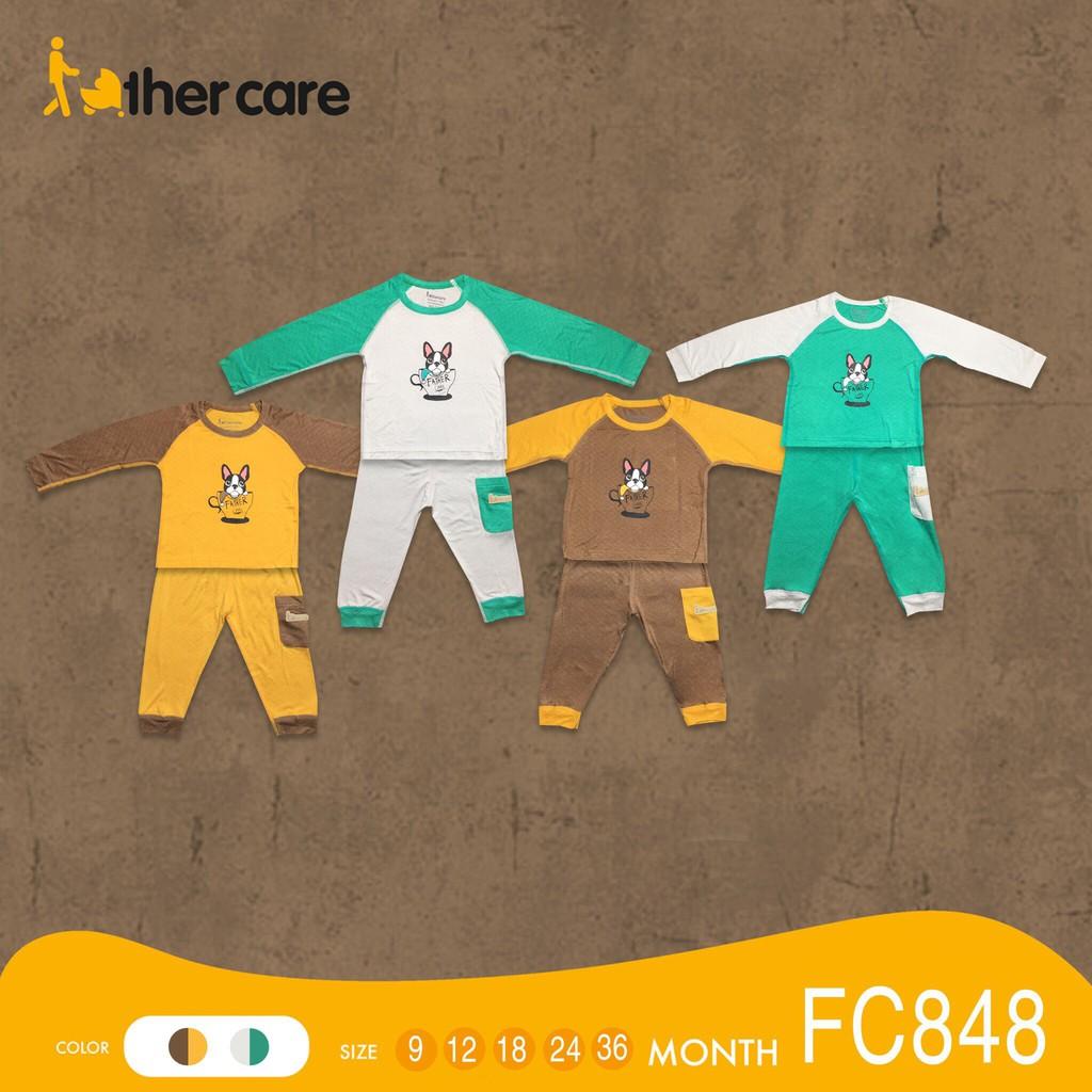 Bộ Quần áo FatherCare Raglan DT - Cún tách trà FC848