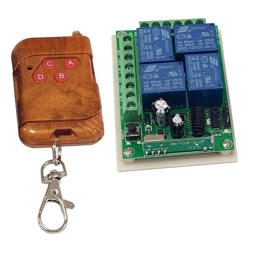 4CH Mini Relay Wireless RF Remote Control Switch -Power LED Lamp Controller, Micro Receiver Transmitter 433Mhz