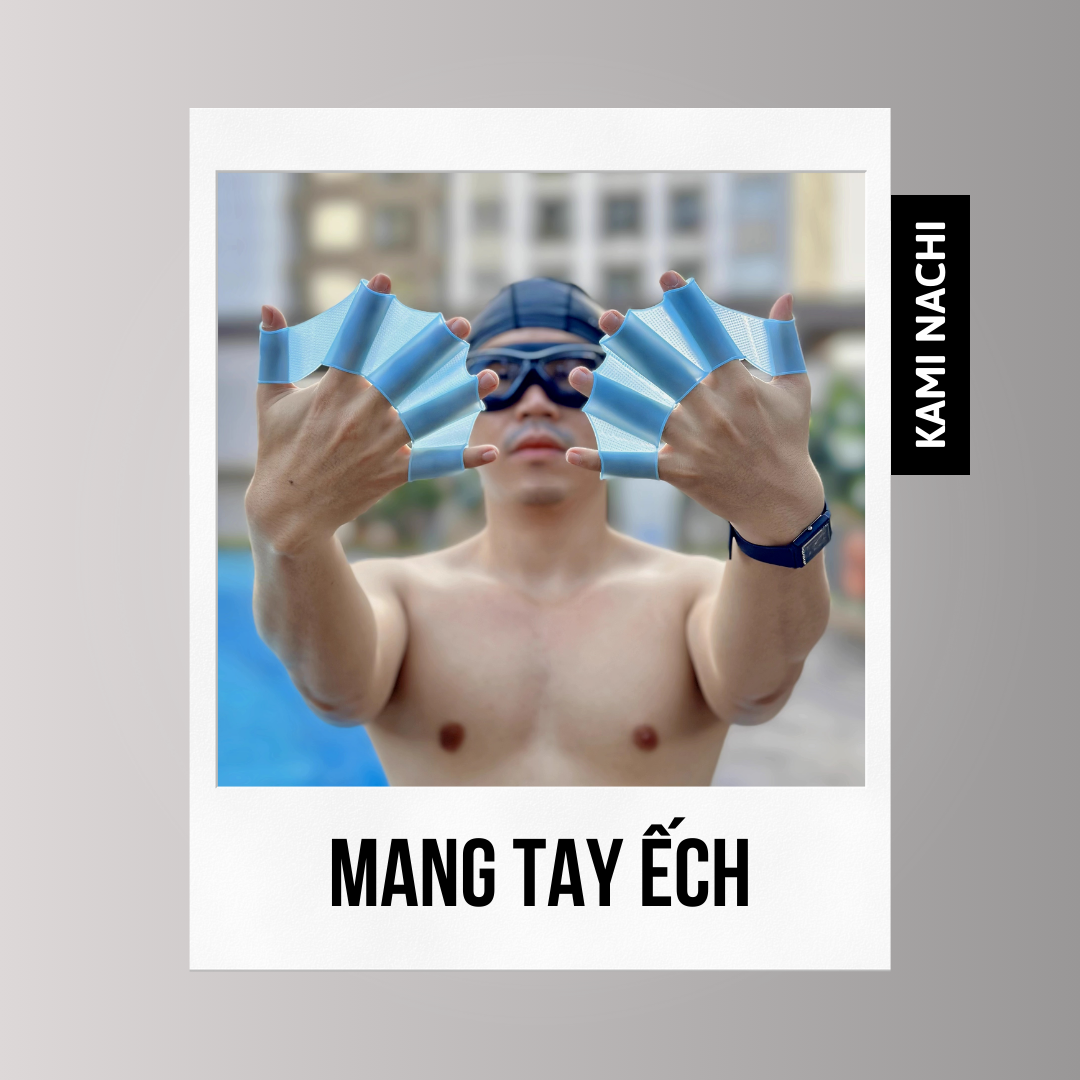 Găng tay bơi dạng màng ếch bằng silicon nhiều kích thước cho trẻ em, nam nữ người lớn KAMI NACHI