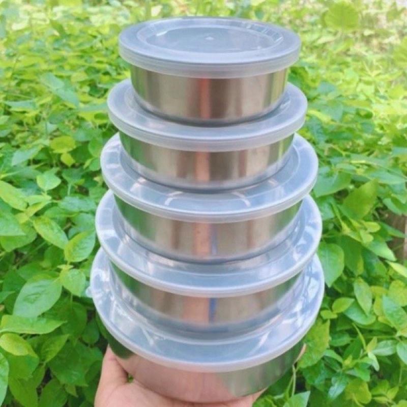 Bộ Thố Lạnh Inox 5 Món ANHOME , Bộ 5 Hộp Đựng Thực Phẩm Inox Có Nắp Đậy Cao Cấp