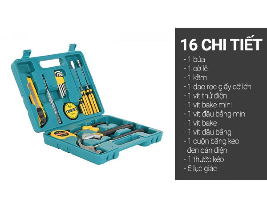 Bộ Dụng Cụ Sửa Chữa 16 Món Đa Năng Có Hộp Đựng (Xanh) - Hàng Chất Lượng