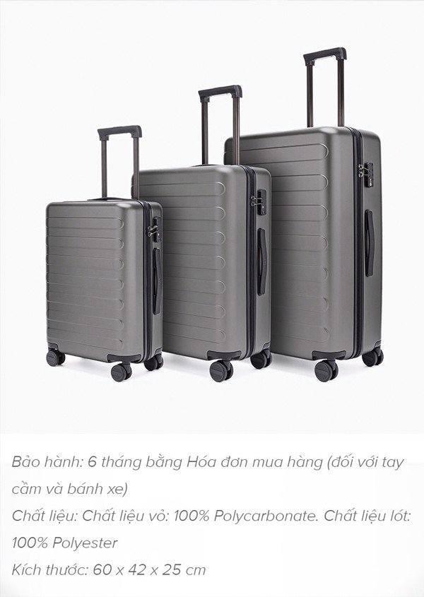  Vali du lịch Xiaomi 90 point 20 inch dual-use / Mi 90 point business travel dual-use suitcase 20 