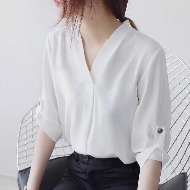 ÁO CỔ V TAY LỠ