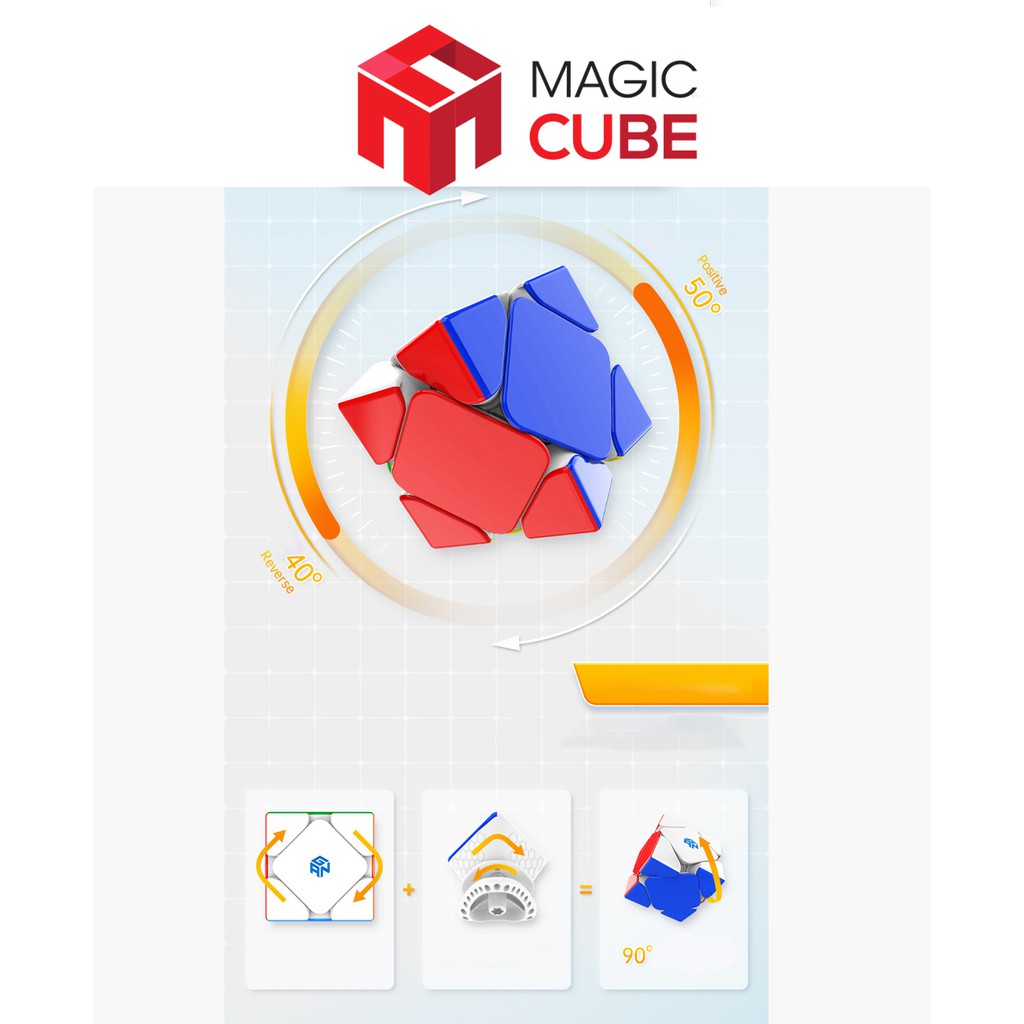 Đồ chơi ảo thuật Rubik GAN Skewb M Có Nam Châm, Rubik Biến Thể (Flagship)