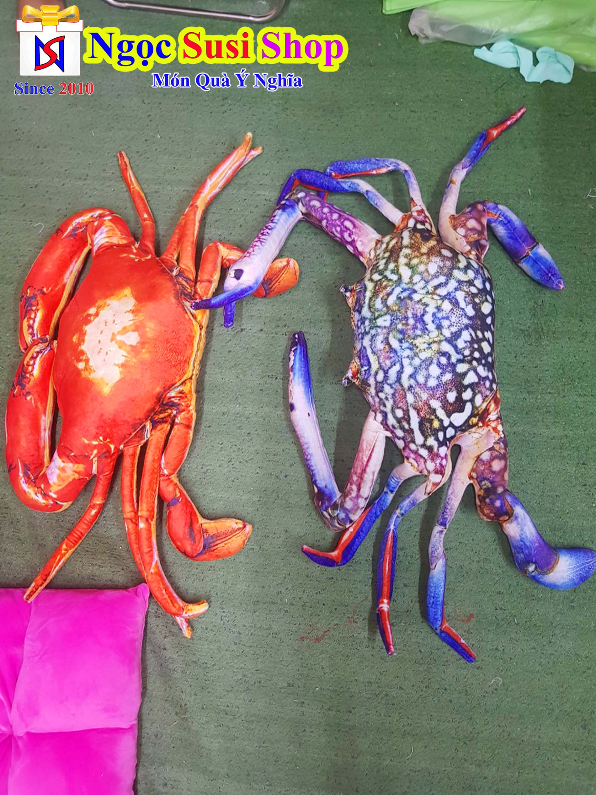 THÚ BÔNG CUA ĐỎ 3D , GHẸ BÔNG 3D CHO BÉ YÊU SIÊU TO KHỔNG LỒ