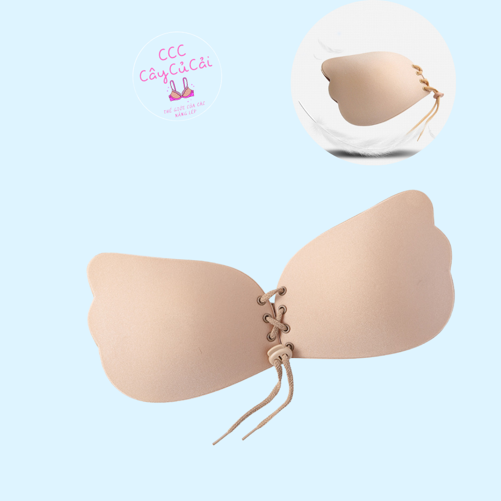 Áo ngực dán, miếng dán ngực mẫu dây rút cánh tiên tạo khe, áo dán nâng ngực -CCC007