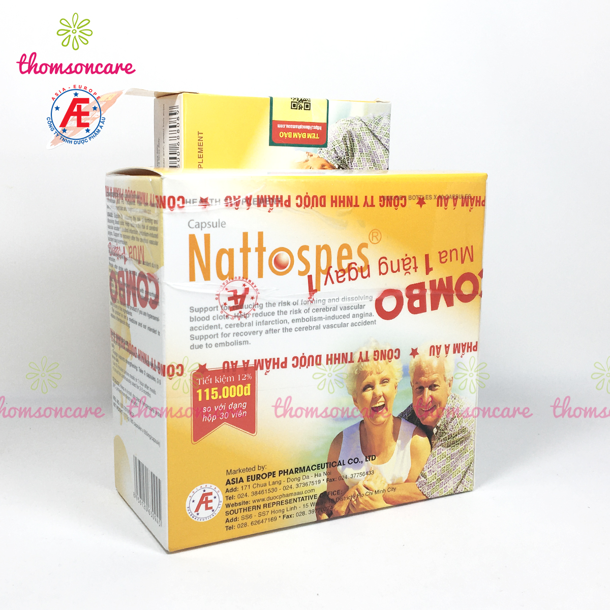 Nattospes - Dạng lọ tiết kiệm hơn - Hỗ trợ hoạt huyết dưỡng não, ngủ ngon, ngăn ngừa tai biến