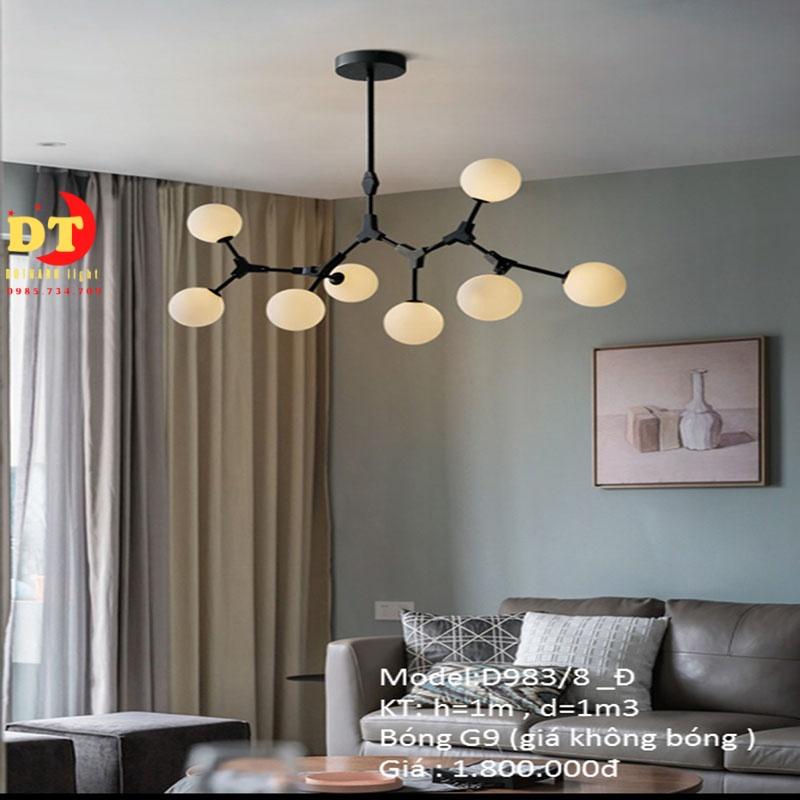 Đèn chùm hiện đại phòng khách chung cư HT LQ