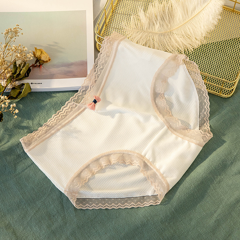 Quần Lót Nữ Thun Tăm Viền Ren Mềm Phong Cách Nhật Bản P044