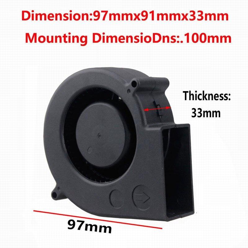 1 Pieces Gdstime 11V 97x33mm 9733 Ball Bearing DC Brushless Blower Cooler Cooling Fan 97mm x 33mm 9cm