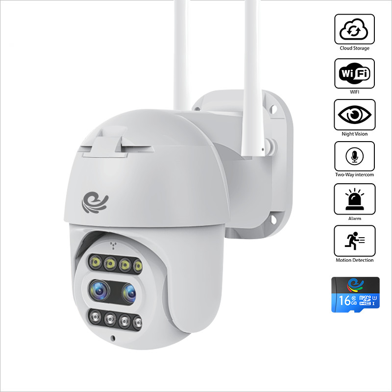 Camera WIFI Xoay Ngoài Trời Chống Nước Việt Star Quốc Tế 2 Ống Kính, Độ Phân Giải 2K, Báo Động Nhận Diện Khuôn Mặt - Hàng Chính Hãng