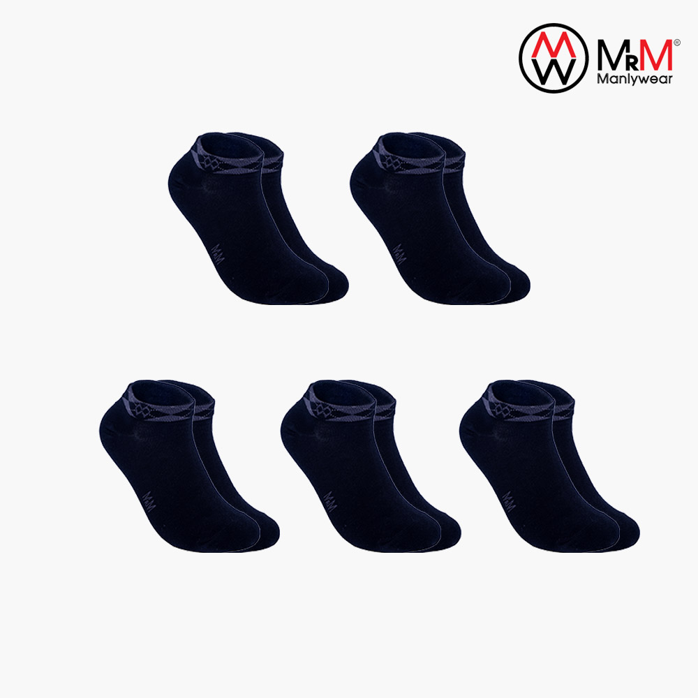 Hộp 5 đôi tất vớ nam cổ ngắn kẻ caro MRM Manlywear - cùng màu, chất liệu sợi cotton êm chân, mềm mại thoáng mát, chống hôi chân