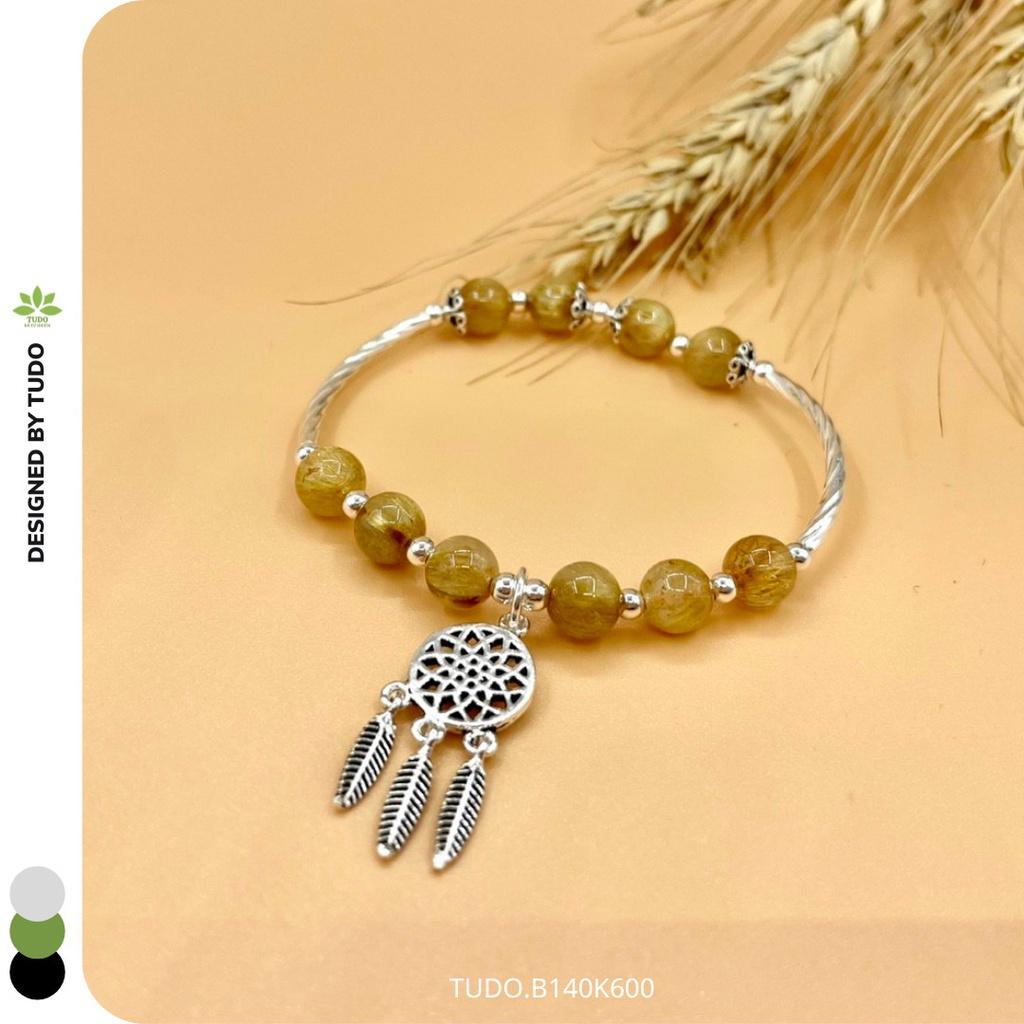 Vòng Tay Nữ Đẹp - Vòng Phong Thủy Mệnh Kim Thổ TUDO B140K600 VCBTATV Charm Dreamcatcher