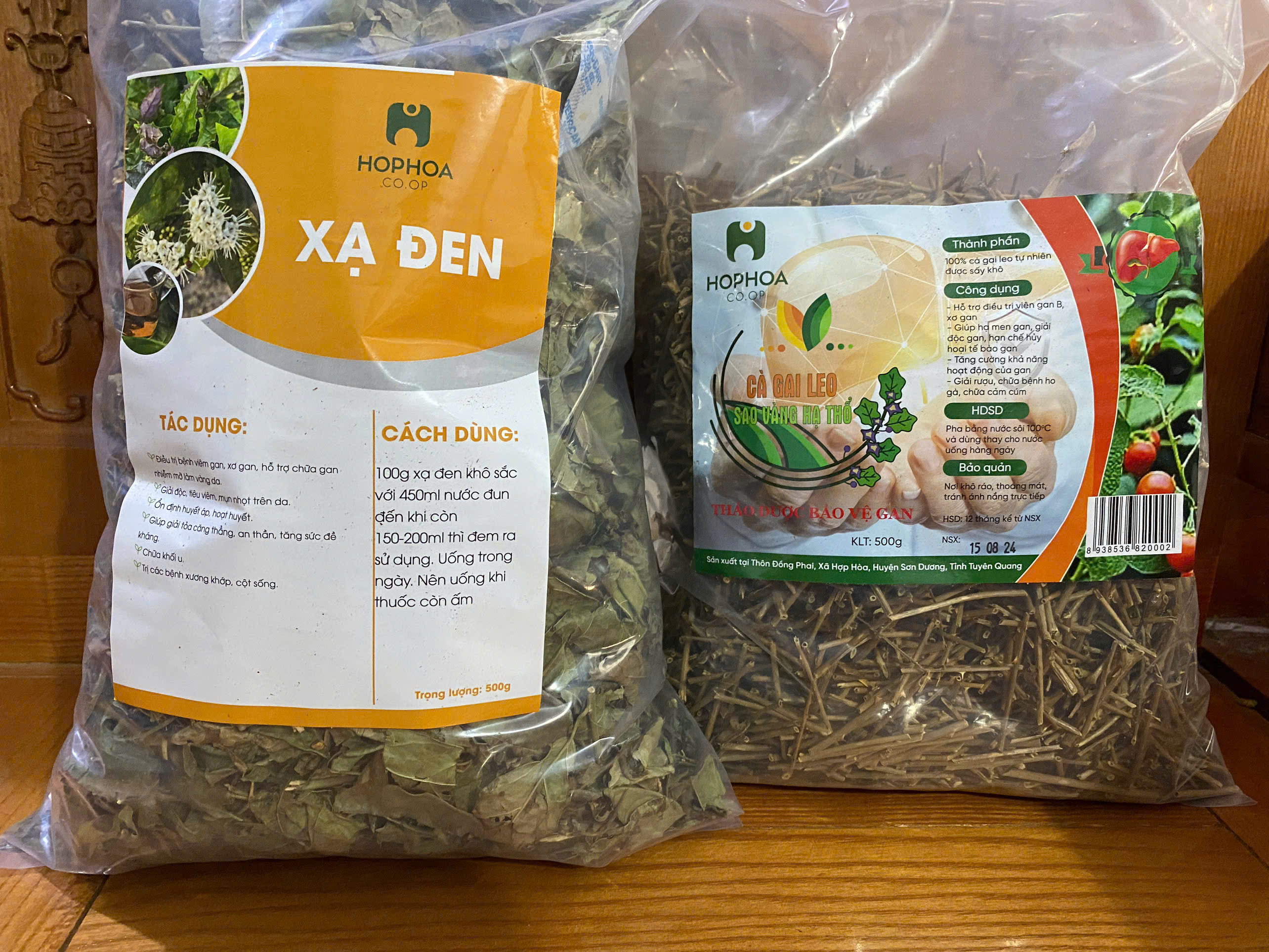Combo 2 Gói trà mát gan - Xạ đen + Cà gai leo sao vàng hạ thổ - hàng chuẩn của HopHoaCoop