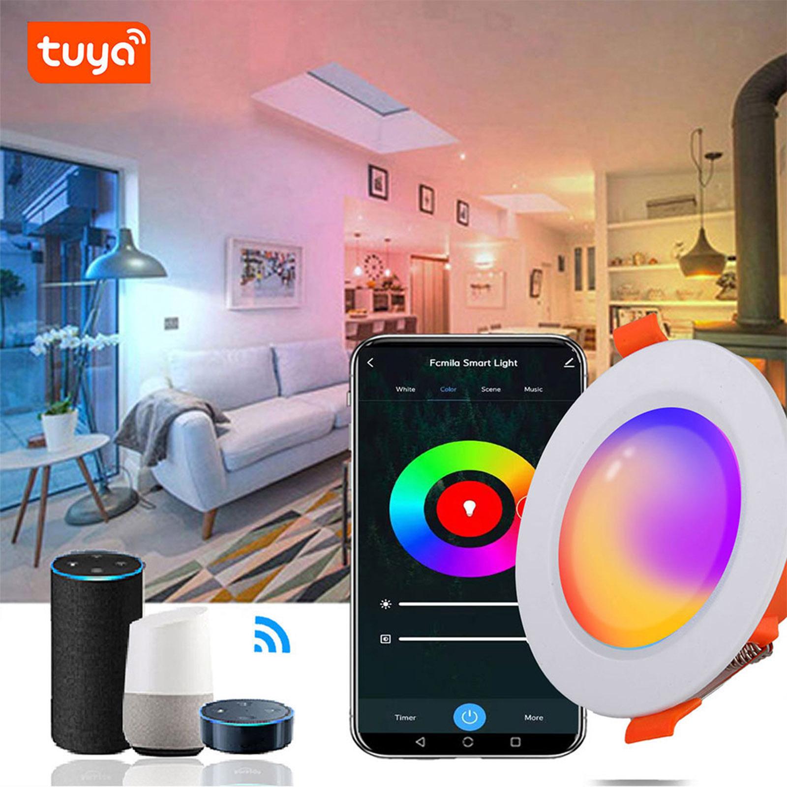 6W WiFi LED Downlight for Ceiling Home Color Change LED Recessed Spotlight APP Control RGB Multicolor Aluminum Spotlight