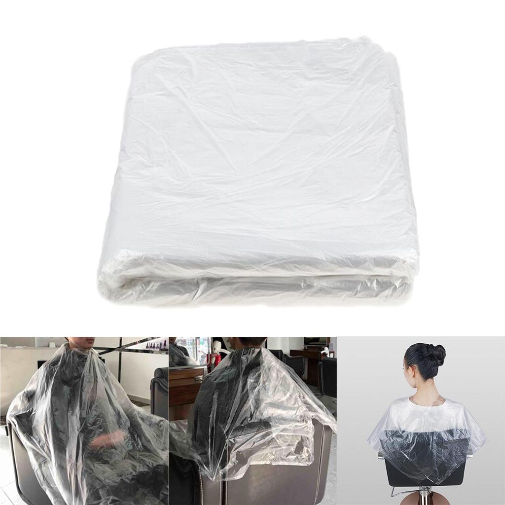 100x Disposable Hair Cutting Cape Unisex Barber Shop Capes Transparent