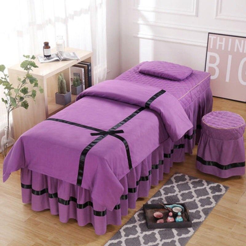 Bộ 4 Món Vỏ Chăn Ga Gối Đệm Mát Xa Chất Liệu Vải Lanh Thân Thiện Với Da