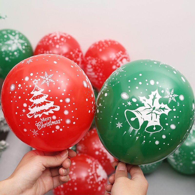 Bóng bay hình noel sét 100 quả xanh và đỏ